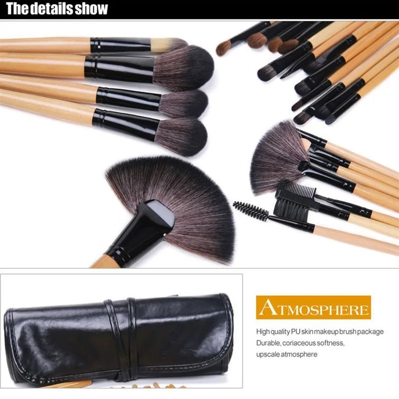 Set de 24 Brochas Profesionales VELATTA + Estuche Negro | Colección Esencial