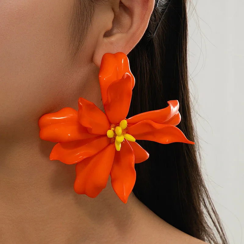 VELATTA - Aros Bloom Pastel | Aros Acrílico Flor Retro