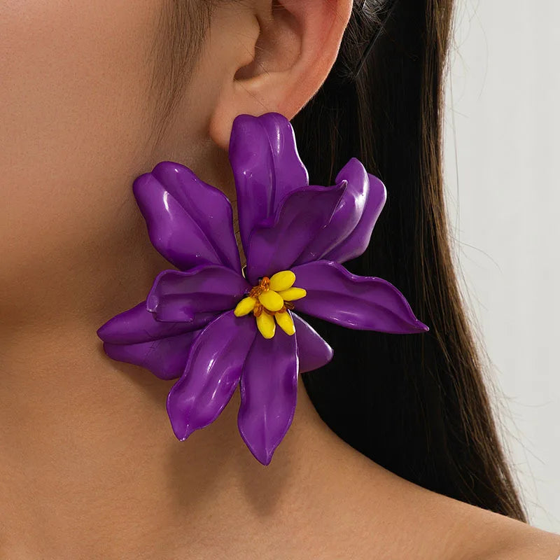 VELATTA - Aros Bloom Pastel | Aros Acrílico Flor Retro