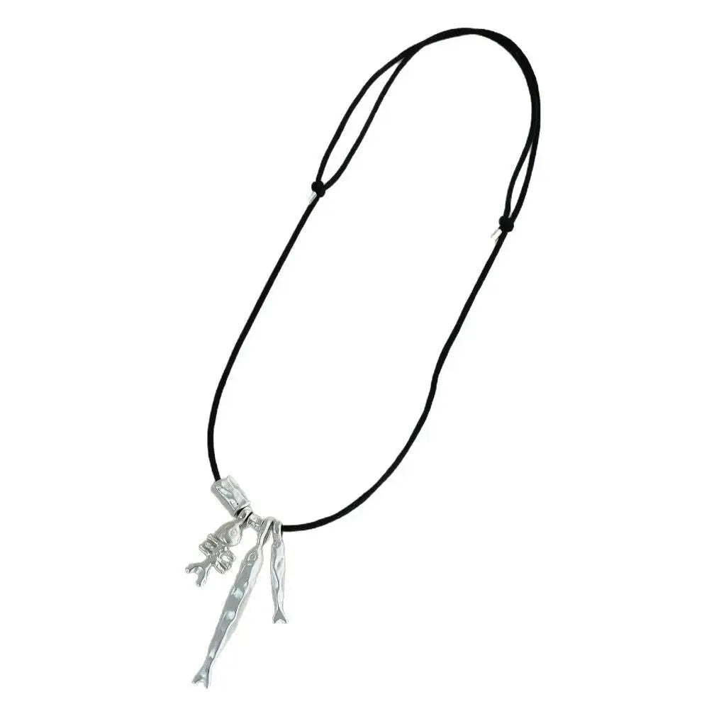 VELATTA - Collar Fishbone Minimal | Cadena Larga Cera Ajustable