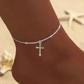 Tobillera Luna | Cadena Delgada con Dije de Cruz