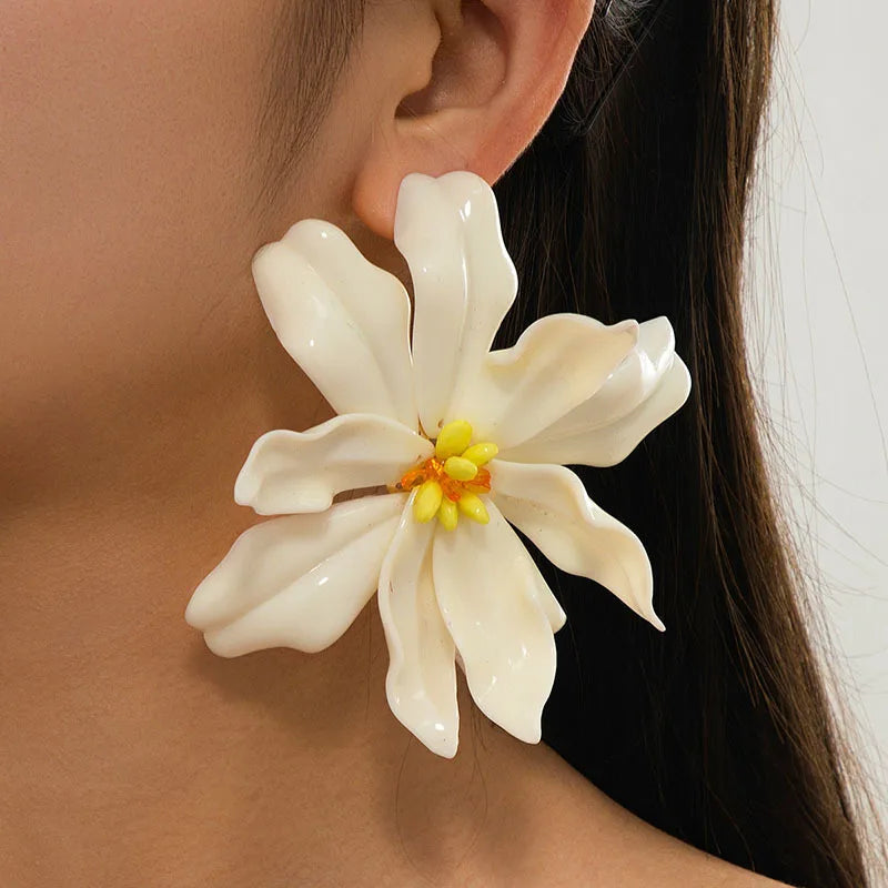 VELATTA - Aros Bloom Pastel | Aros Acrílico Flor Retro